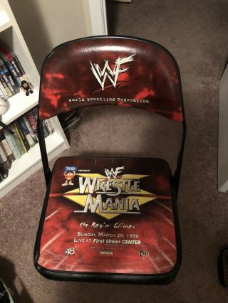 Wwe Wwf Wrestlemania 15 Ringside Event Chair 1999 Pro Wrestling Pre - Owned