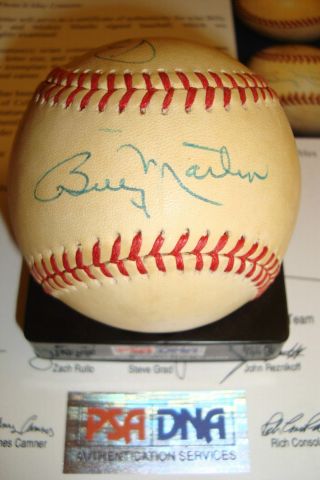 Mickey Mantle Billy Martin Signed Auto Psa/dna Ball Hof Yankees Baseball