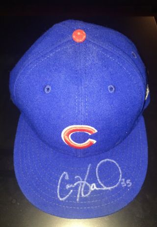 Cole Hamels Game Worn 2018 Chicago Cubs Hat 35 Autographed Signed