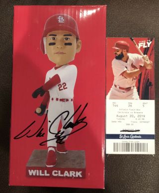 Autographed Will Clark Bobblehead Cardinals Signed Auto