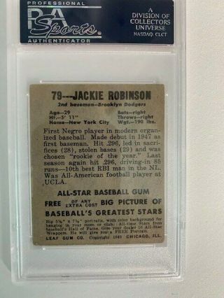 1948 Leaf Jackie Robinson Psa 3 Beauty 2