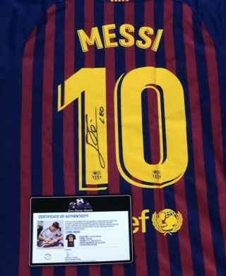 Lionel Messi Barca Autographed Signed Jersey With