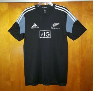 Adidas Climacool Zealand All Blacks Aig Rugby Shirt Jersey Men 