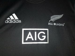 ADIDAS Climacool Zealand All Blacks AIG Rugby Shirt Jersey Men ' s Size L EUC 3