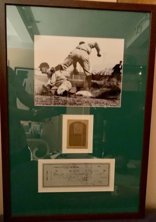 Ty Cobbb Autographed Check Beautifully Matted Framed