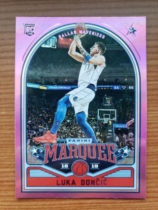 2018 - 19 Chronicles Luka Doncic Marquee 255 Pink Rookie Rc Mavericks Roy