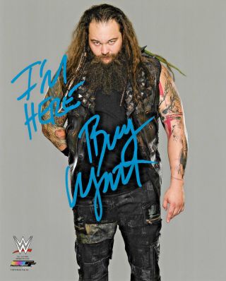 Wwe Bray Wyatt Hand Signed Autographed 8x10 Photo File Photo With Im Here 1
