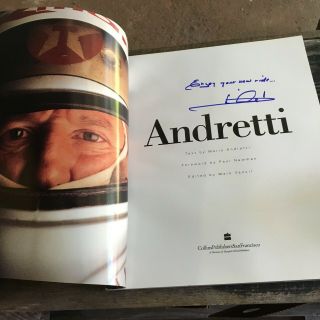 Mario Andretti Autobiography Signed Signature Autograph Book