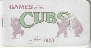 1923 Chicago Cubs Pocket Schedule National League Ball Club Home Games