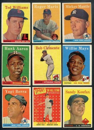 1958 Topps Baseball Complete Set W Mantle Maris 362253 (kycards)