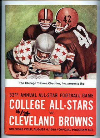 1965 College All Stars Scarce Program Cleveland Browns Jim Brown Roger Staubach