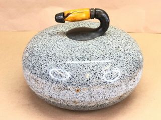 Vintage Granite Curling Rock Stone Scottish Olympic Sport Collectable