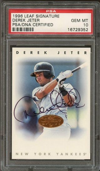 1996 Leaf Signature Bronze Autographs Derek Jeter Rc Psa 10 Gem Pop 26