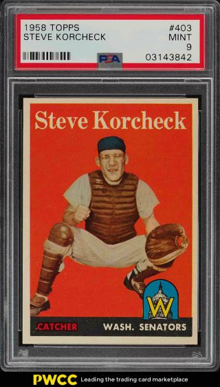 1958 Topps Setbreak Steve Korcheck 403 Psa 9 (pwcc)