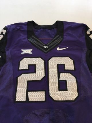 Game Worn Nike TCU Horned Frogs Football Jersey 26 Size 42 2