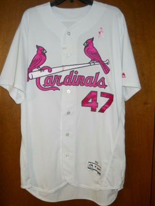 John Mabry St Louis Cardinals Game Worn / Mothers Day Jersey - Signed/auto