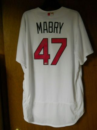 JOHN MABRY ST LOUIS CARDINALS GAME WORN / MOTHERS DAY JERSEY - SIGNED/AUTO 4