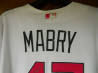 JOHN MABRY ST LOUIS CARDINALS GAME WORN / MOTHERS DAY JERSEY - SIGNED/AUTO 6