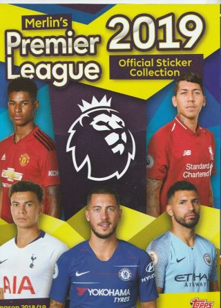 Merlin Topps Premier League 2019 Empty Album And Loose 310 Sticker Set