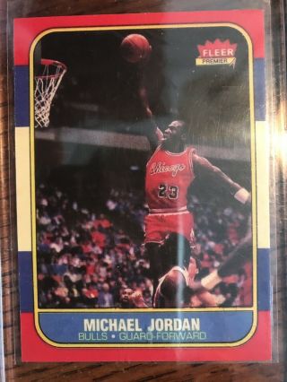 1986 - 87 Fleer Michael Jordan 57 Chicago Bulls Rc 100 Authentic Fresh Pack Pull