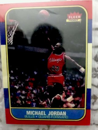 1986 - 87 Fleer Michael Jordan 57 Chicago Bulls RC 100 Authentic Fresh Pack Pull 9