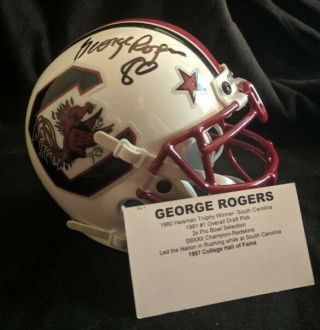 George Rogers Auto Mini Helmet South Carolina Gamecocks 1980 Heisman Trophy