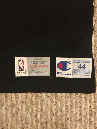 Portland Trailblazers Game Issued Champion Blank Jersey 44 Large Authentic Team 3