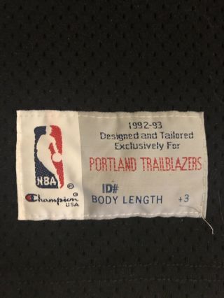 Portland Trailblazers Game Issued Champion Blank Jersey 44 Large Authentic Team 4