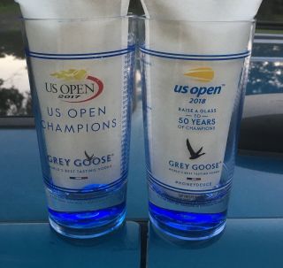 Us Open 2017 - 18 Set Of Two (2) Grey Goose Honey Deuce Official Glass Tumblers
