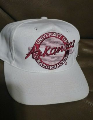 Vintage University Of Arkansas Razorbacks Snapback Hat 90s The Game Ncaa Neat
