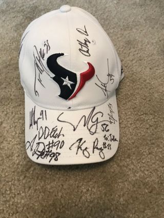 Houston Texans Autographed Hat And Roster From Inaugural Season 2002