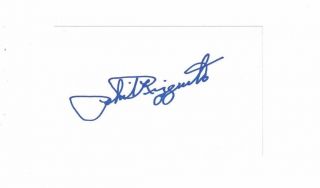 Phil Rizzuto York Yankees Hof Signed Autographed Index Card W/our