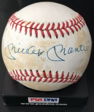 Mickey Mantle Signed American League Baseball — Psa/dna Autograph Ball Signature