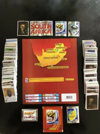 Panini South Africa 2010 World Cup Complete Set.  Album,  640 Stickers,  1 Packets 2