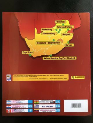 Panini South Africa 2010 World Cup Complete Set.  Album,  640 Stickers,  1 Packets 3