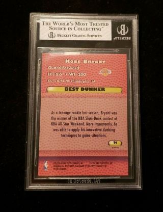 1997 - 98 Bowman ' s Best Techniques Refractor Kobe Bryant T4 BGS 5.  5 2