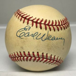 Earl Weaver Single Signed Baseball Autographed Auto Jsa Orioles Hof