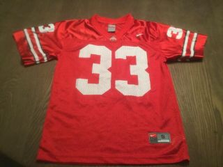 Ohio State Buckeyes 33 Nike Boys Football Jersey Youth Small Red Kids College
