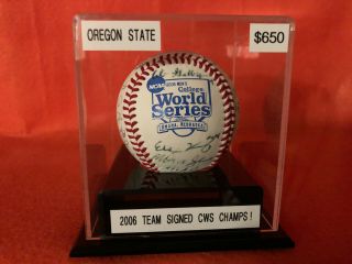 2006 Oregon State Beavers Team Signed Baseball College World Series Omaha Champs