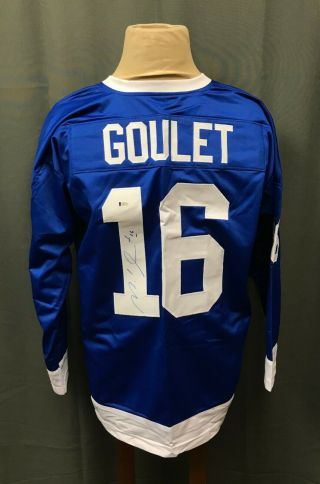 Michel Goulet 16 Signed Quebec Nordiques Jersey Auto Sz Xl Beckett Bas