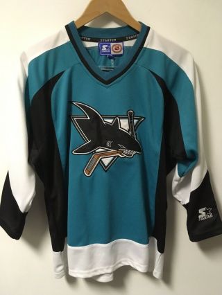 Vintage Starter San Jose Sharks Embroidered Nhl Hockey Jersey Youth Size 12