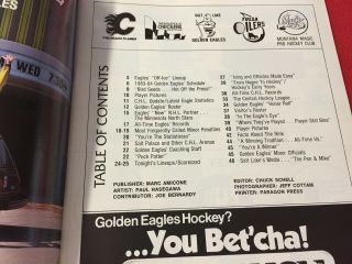 10/22/83 Salt Lake Golden Eagles vs.  Colorado Flames CHL Hockey Program 2