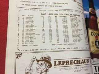 10/22/83 Salt Lake Golden Eagles vs.  Colorado Flames CHL Hockey Program 4
