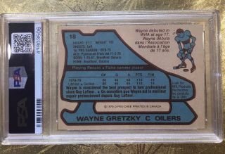 1979 OPC O - Pee - Chee Hockey 18 Wayne Gretzky Oilers RC ROOKIE CARD PSA 6 EX - 3