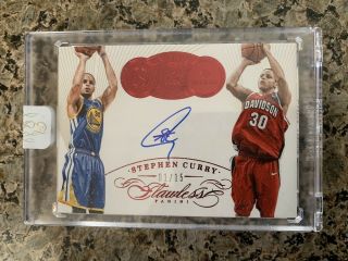 2014 - 15 Panini Flawles Now & Then Stephen Curry 1/15 Auto.  Very Rare