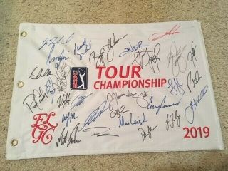 2019 Tour Championship Pin Flag Signed By All 30 Golfers In The Field