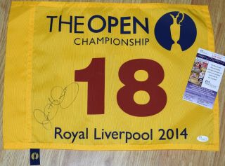 Rory Mcilroy Signed 2014 British Open Flag Jsa