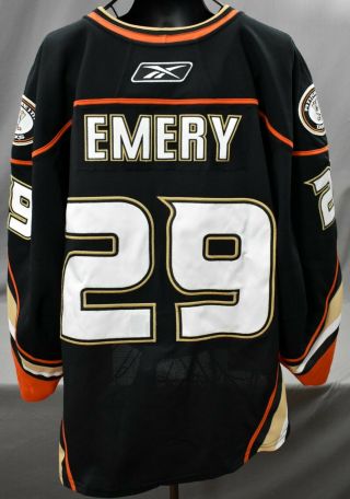 2010 - 11 Ray Emery 29 Anaheim Ducks Game Worn Jersey W/ Set Tag 2b Lelands Loa
