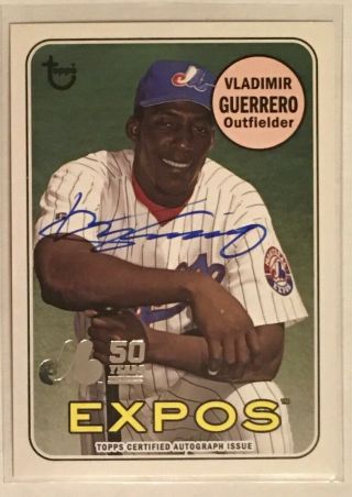 2019 Topps Archives Vladimir Guerrero Montreal Expos 50th Anniversary Autograph