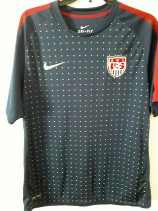 Nike Dri Fit Us National Uswnt Team Soccer Jersey Adult L Blue Usa World Cup
